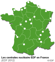 Localisation des centrales nucléaires en France