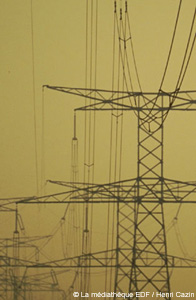 Photo d'une ligne électrique aérienne