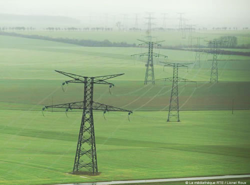 Photo d'une ligne d'interconnexion THT (Allemagne)
